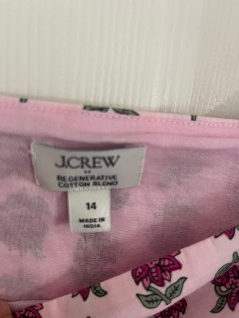 J. Crew Pink Floral Cotton Blend Midi Dress NWT Size 14 - Picture 3 of 11